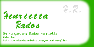 henrietta rados business card